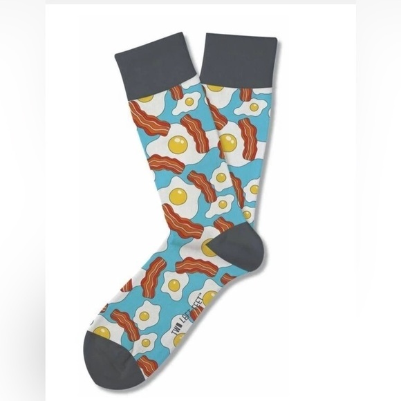 two left feet Accessories - Two left feet Home Skillet Socks Eggs and bacon graphic, size Small feet, NWT